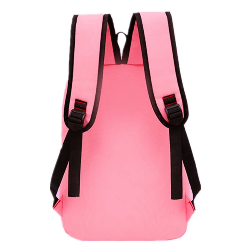 Cat Print Canvas School Bags Teen Girls Backpack Preppy Style Rucksack Mochila