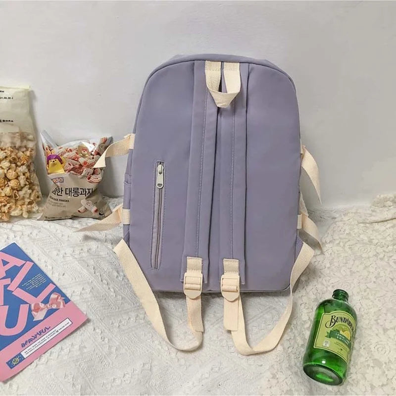 5 Colors Nylon Waterproof Student Backpack