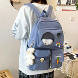 5 PCS Female High School Backpack High-capacity Junior High School Pupil Bag