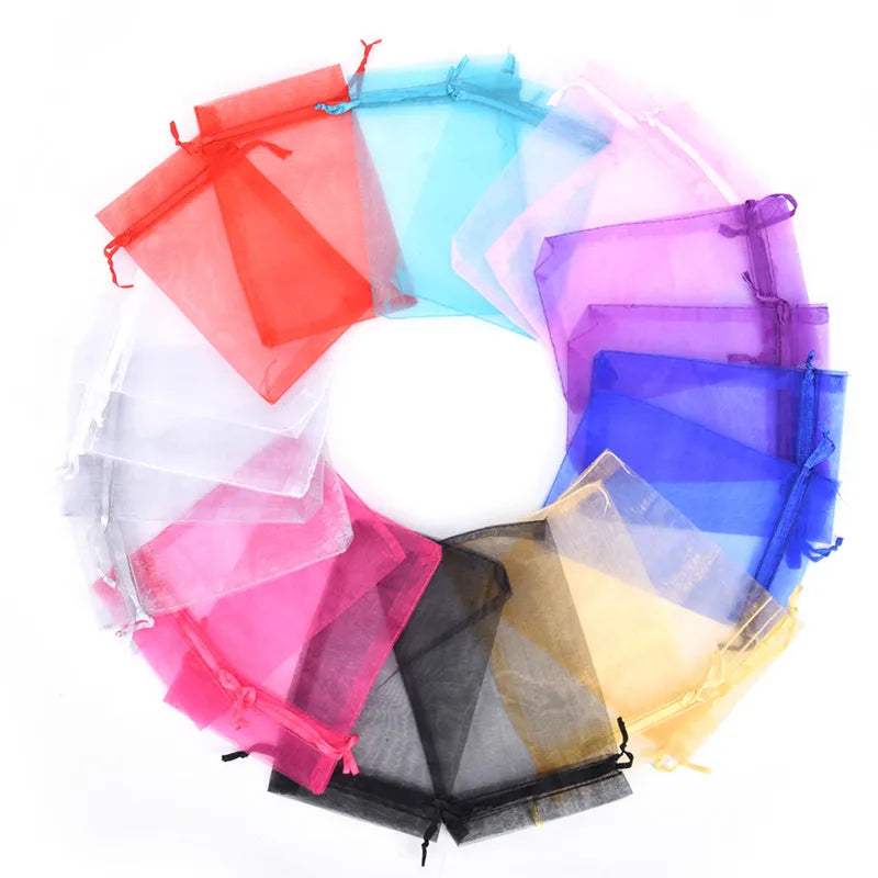 50pcs Organza Bags Wedding Pouches Jewelry Packaging Bags Gift Bag