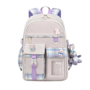 Girls Cartoon Animal Pattern Backpack Smooth Zipper School Bag