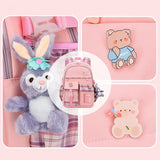 Girls Cartoon Animal Pattern Backpack Smooth Zipper School Bag