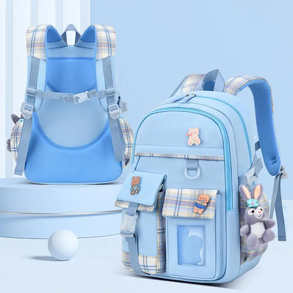 Girls Cartoon Animal Pattern Backpack Smooth Zipper School Bag