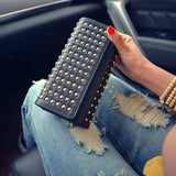 HC Female Wallet Rivets Teen Girl Women Wallets Phone Pocket Purse