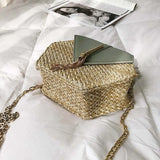 6PCS Straw+Leather Handbag Women Summer Rattan Woven Beach Bohemia Shoulder Bag