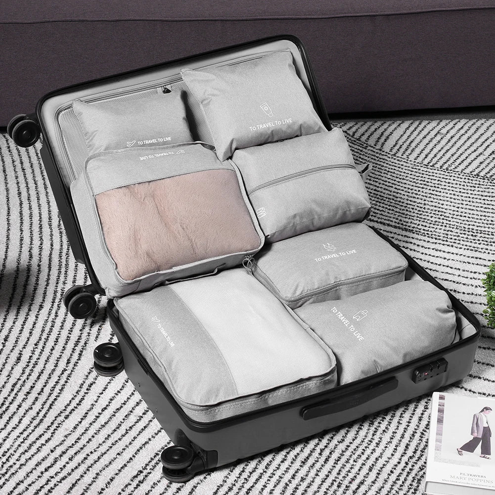 7pcs Clothes Storage Bags Multifunctional Waterproof Toiletry Stor