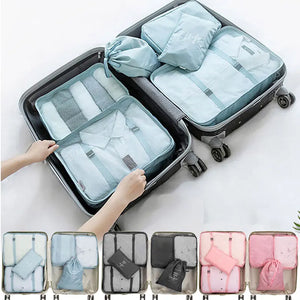 8/7Pcs/Set Travel Packing Cube Storage Bags Waterproof Clothes Kit