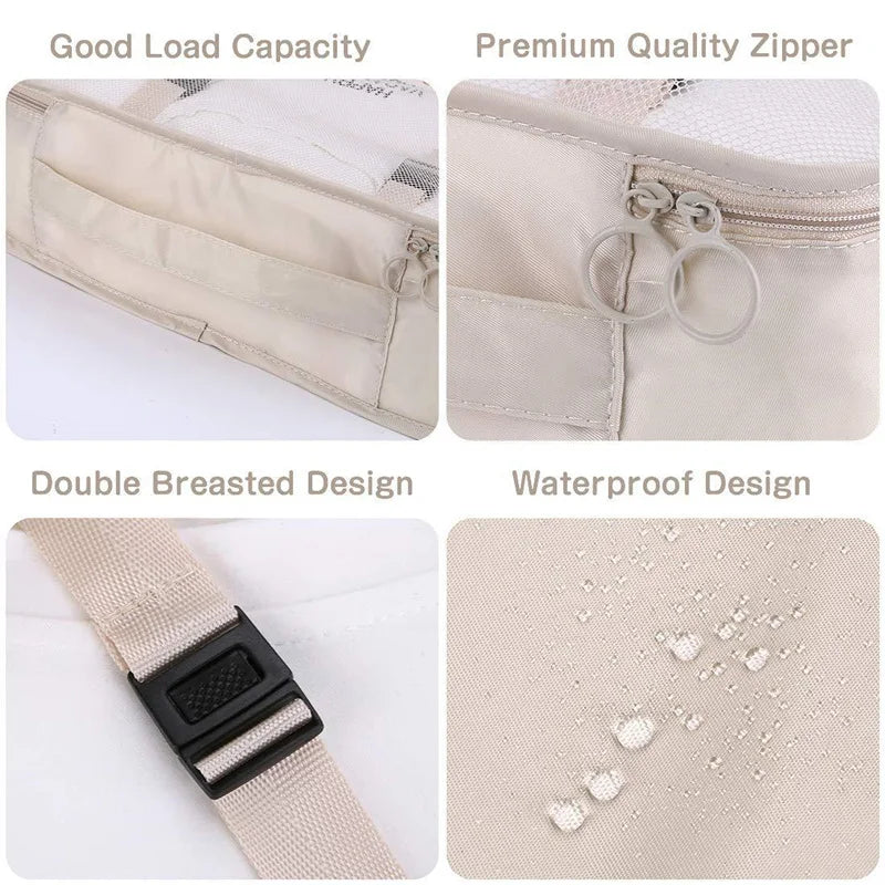 8Pcs Travel Clothes Classification Storage Bag Packing Cube Shoe Underwear Toile