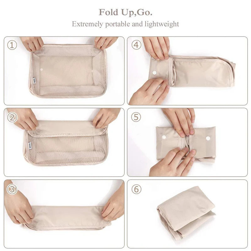 8Pcs Travel Clothes Classification Storage Bag Packing Cube Shoe Underwear Toile