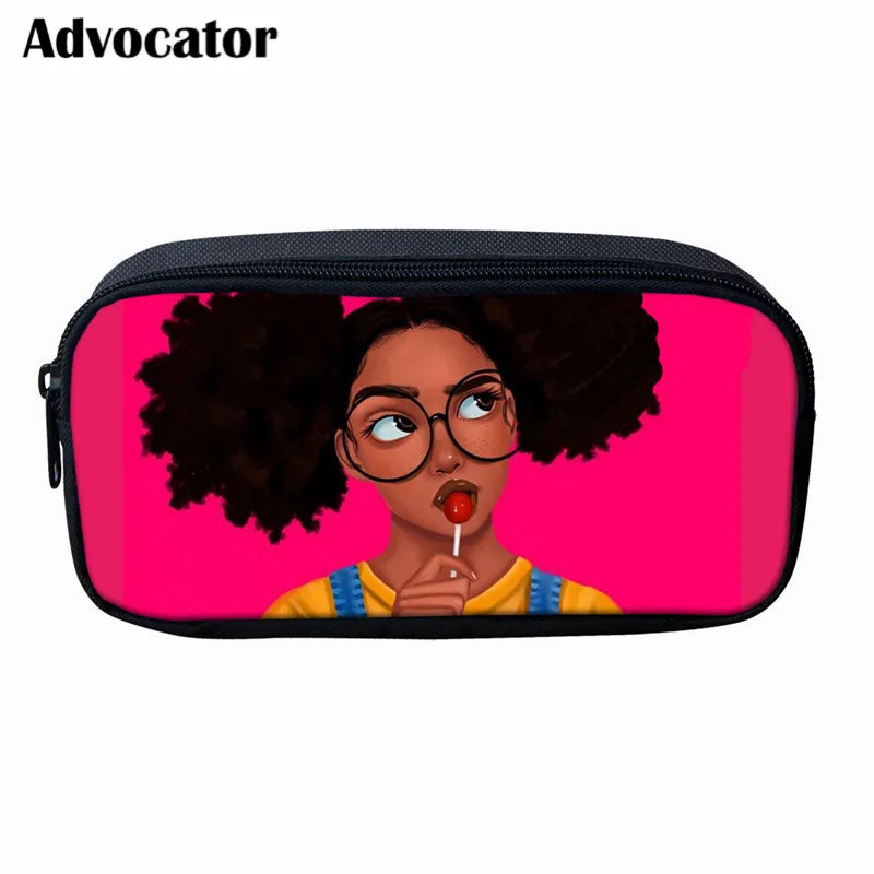 African Girl Print Schoolbag for Girls Kids Backpack Mochilas