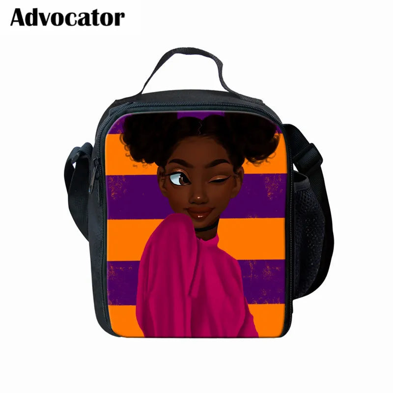 African Girl Print Schoolbag for Girls Kids Backpack Mochilas