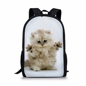 3D Animal Kids Backpack Cat Dog Print for Girls Boys Bagpack