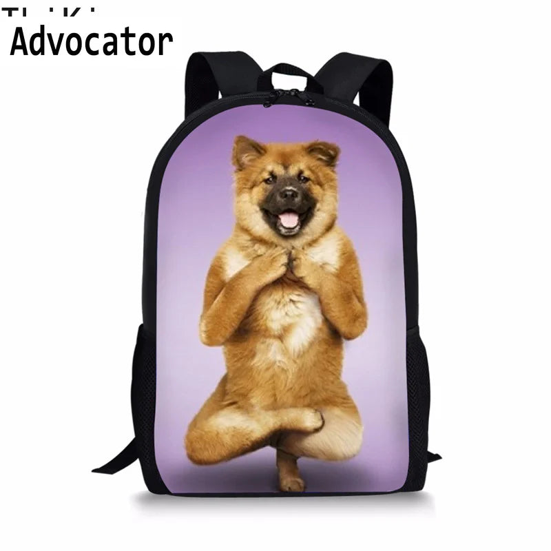 3D Animal Kids Backpack Cat Dog Print for Girls Boys Bagpack