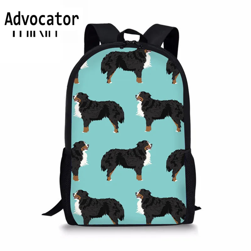 Bernese Dog Print School Backpack for Teenagers Bookbag Satchel