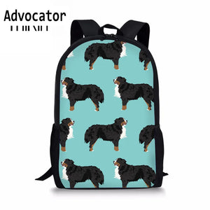 Bernese Dog Print School Backpack for Teenagers Bookbag Satchel