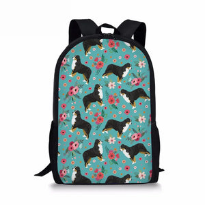 Bernese Dog Print School Backpack for Teenagers Bookbag Satchel