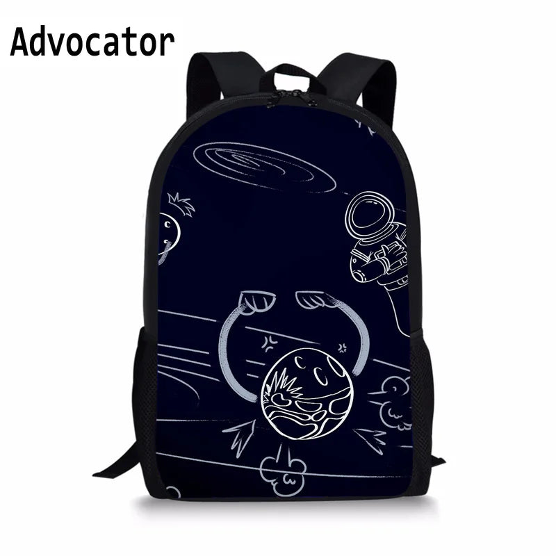 Alien Cartoon Pattern School Supplies Teenage Backpack