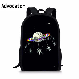 Alien Cartoon Pattern School Supplies Teenage Backpack