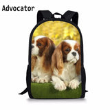 3D Pet Spaniel Dog Boys Backpacks School Bags Kids Kindergarten Schoolbag