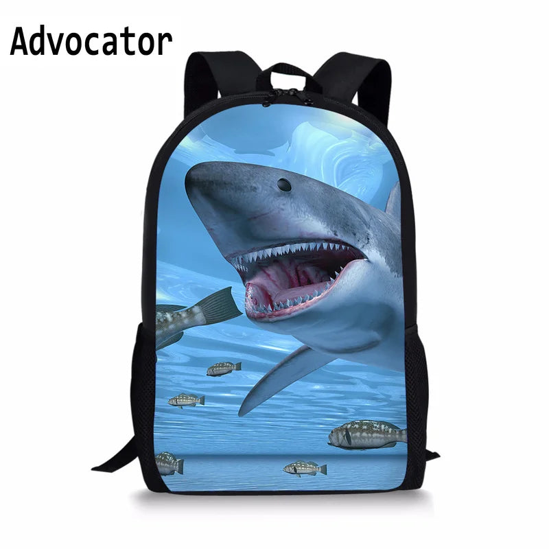 Shark Schoolbag for Boys Teenagers Animals School Bags Kids Backpack