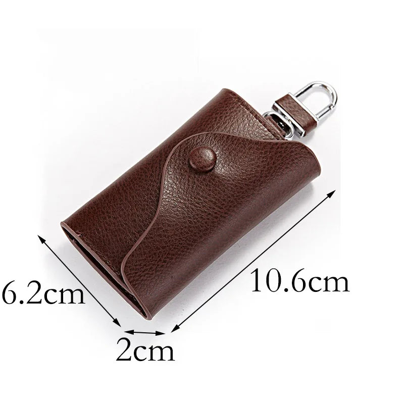 Men's Leather Home Key Case, Multi-function Compact Key Holder