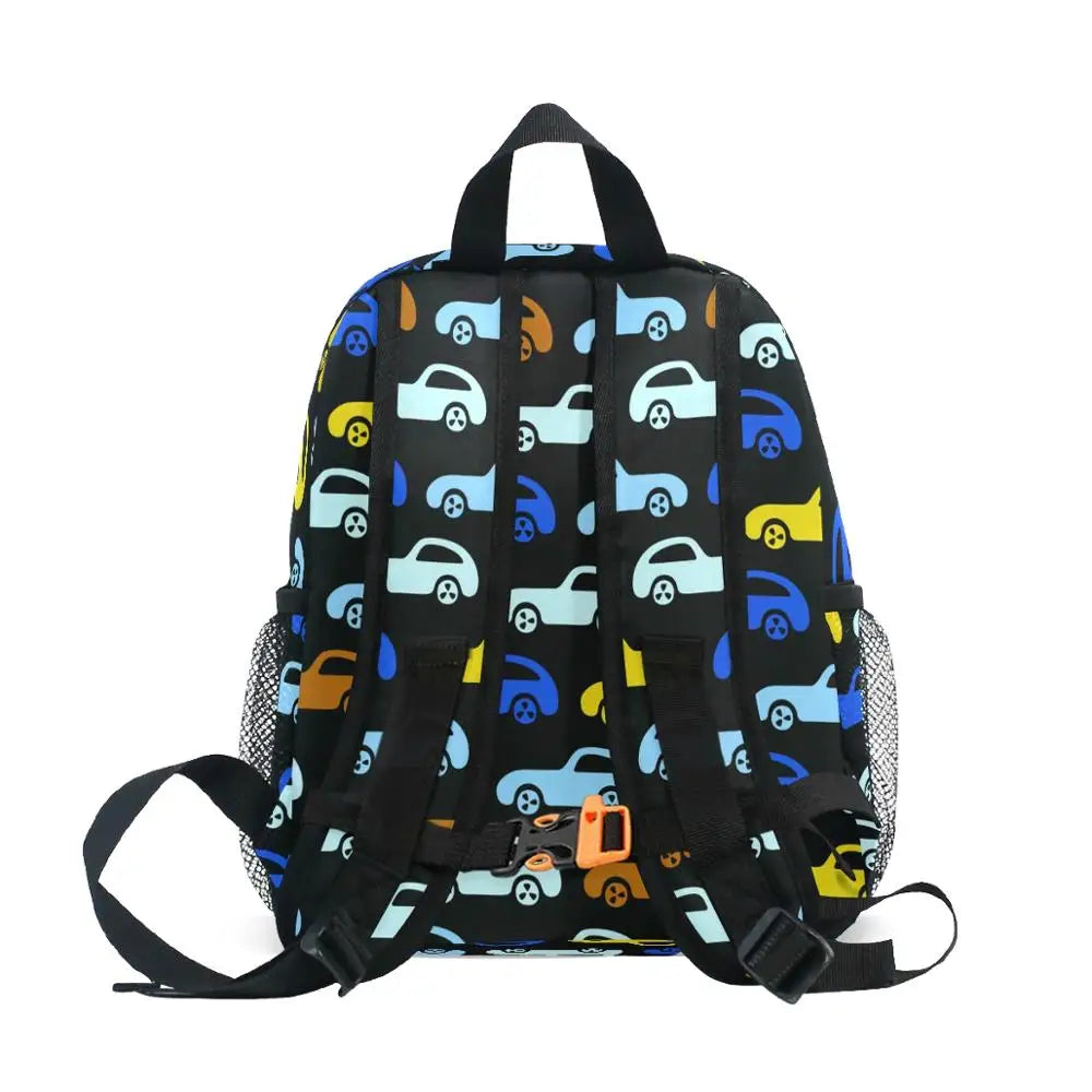 Girl's Car Cartoon Backpack for Ages 3-8