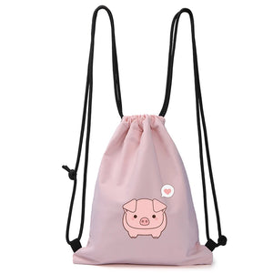 Cartoon Pig Women's Backpack Waterproof Bagpack For Teenager Girl