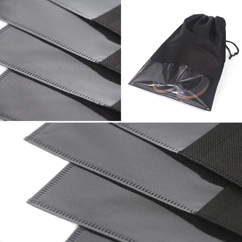 AUAU-12PCS Travel Shoe Bags Waterproof Non-Woven storage With Rope - X-Large