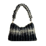 Gradient Plush Shoulder Bag Large Capacity Handbag