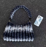 Gradient Plush Shoulder Bag Large Capacity Handbag