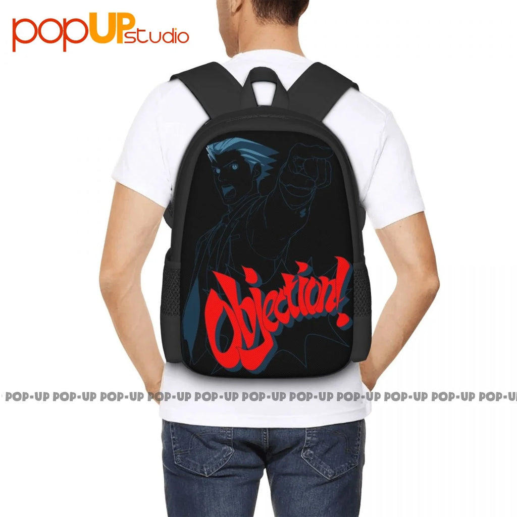 Ace Attorney Objection Gray Heather Backpack