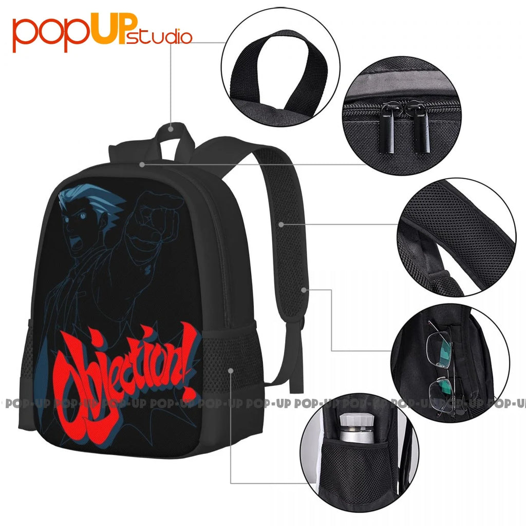 Ace Attorney Objection Gray Heather Backpack