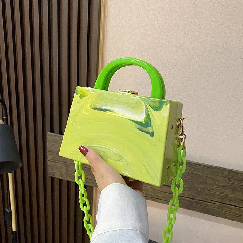 Acrylic Chain Buckle Women Party Clutch Evening Bag And Purse