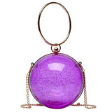 Acrylic Transparent Women Clutch Bag Evening Chain Circular Shoulder Bag