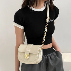 Acrylic chain Small Saddle Crossbody Bag For Women