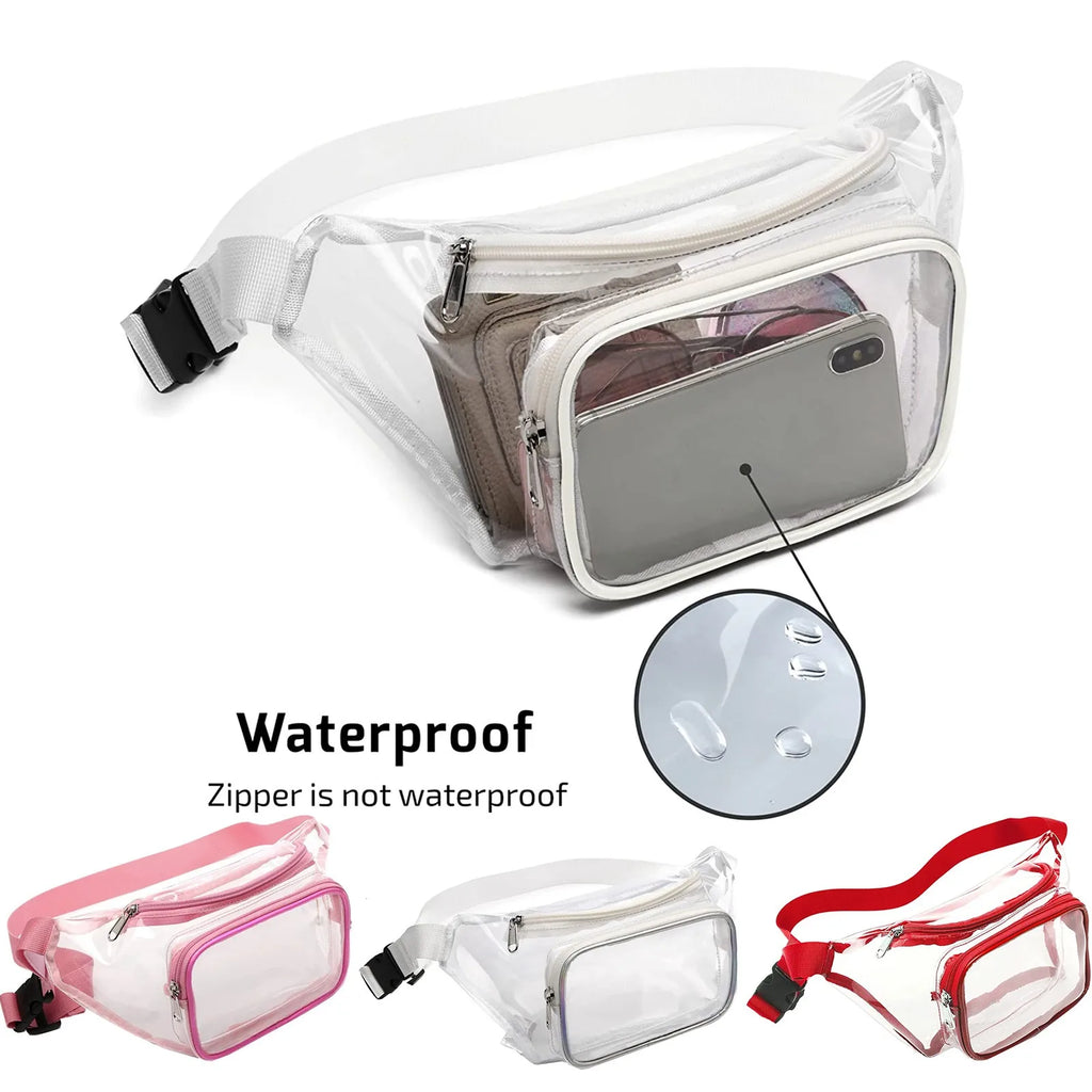 Adjustable Belt Waterproof Bag Transparent Waist Purse Bag Clear Pack Bag