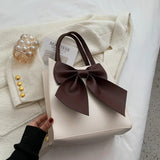 Vintage Bow Decors Shoulder Bag For Women PU Leather Handbag