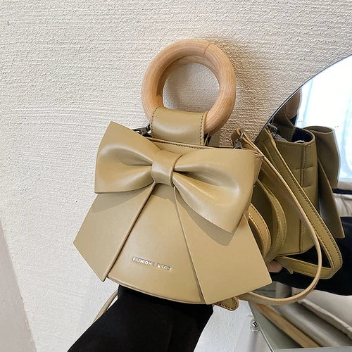 Chic Minority Bow Bucket Bag for Women