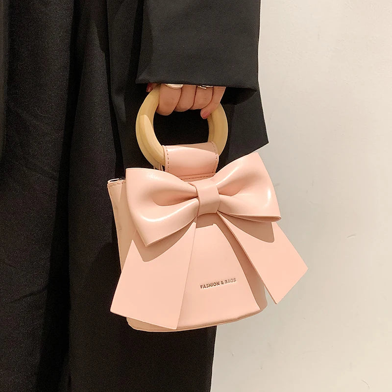 Chic Minority Bow Bucket Bag for Women