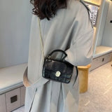 Retro Solid Underarm Bag Casual Lock Slung Small Square Bags