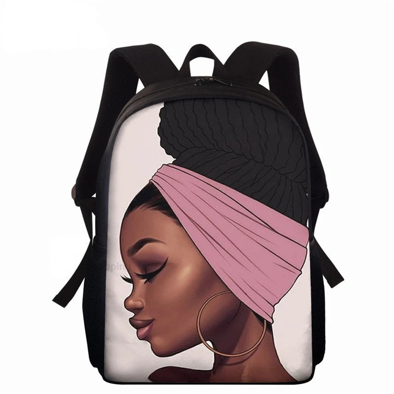 African American Art Schoolgirl Backpack 15inch