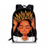 African Girl Print Backpack Casual Outdoor Travel Knapsack