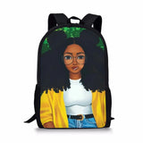 African Girl Print Backpack Casual Outdoor Travel Knapsack
