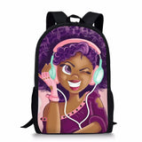 African Girl Print Backpack Casual Outdoor Travel Knapsack