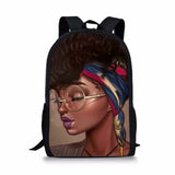 African Girl Print Backpack Casual Outdoor Travel Knapsack