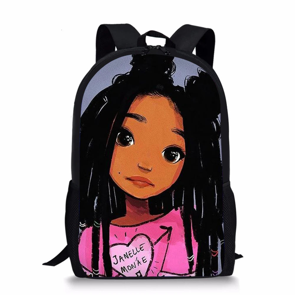 African Girl Style Print Large Schoolbag Student School Backpack