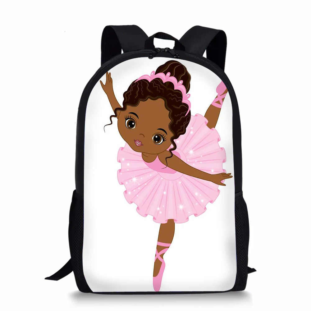 African Girl Style Print Large Schoolbag Student School Backpack