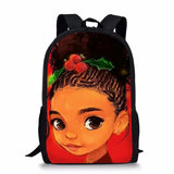 African Girl Style Print Large Schoolbag Student School Backpack