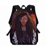 Afro Girls Print Backpack For Teens 15inch School Bags