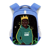 Afro Brown Science Boy Print Backpack for Teens